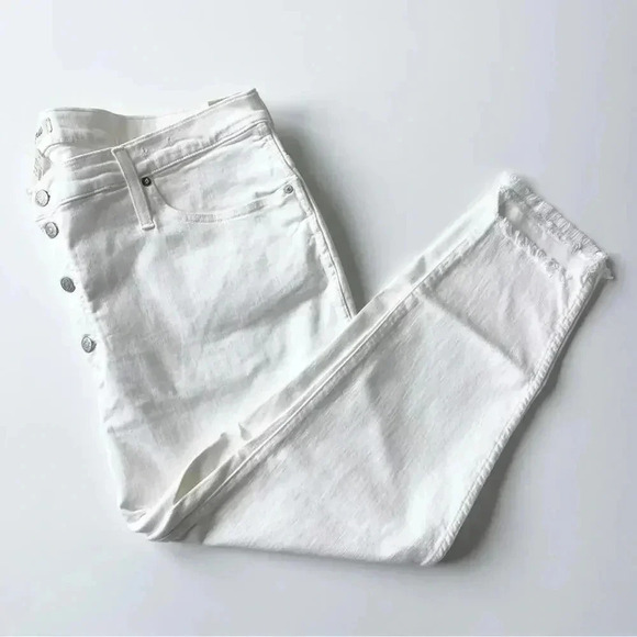 Madewell Petite High Rise Skinny Jeans White Step Hem Plus Size 36P NWT - Picture 5 of 11